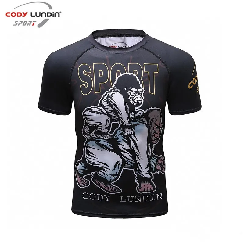 Cody Lundin Fashion 3D Pattern Sublimition Short Sleeve T-shirt Fitness Man Bjj Compression Rashguard  Jiu Jutsu Sportwear Tee