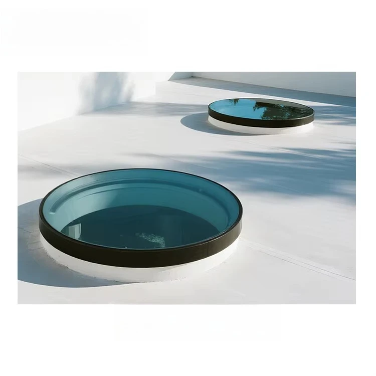 High permeability round skylights, durable aluminum and glass, designed for any roof