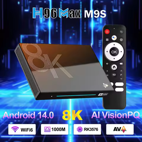 H96 MAX M9S RK3576 Android 14 TV Box 8GB 128GB 1000M Wifi6 BT5.4 Support Super Resolution 8K Video Decoding Media Player