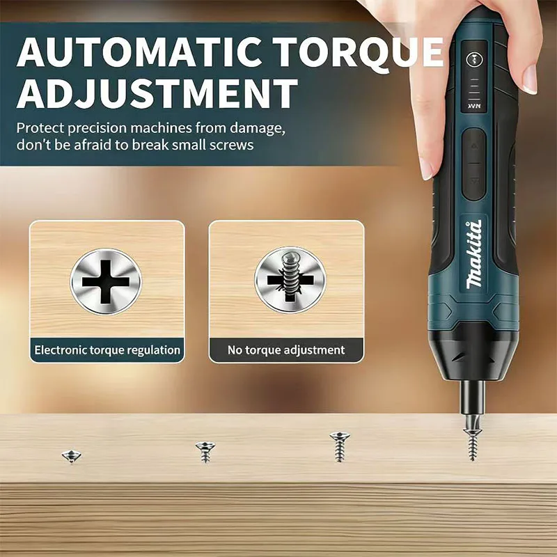 Makita HT422 Rechargeable Screwdriver 280RPM 1/4' Hex Chuck 3.6V Compact Electric Driver for Household Appliance Maintenance