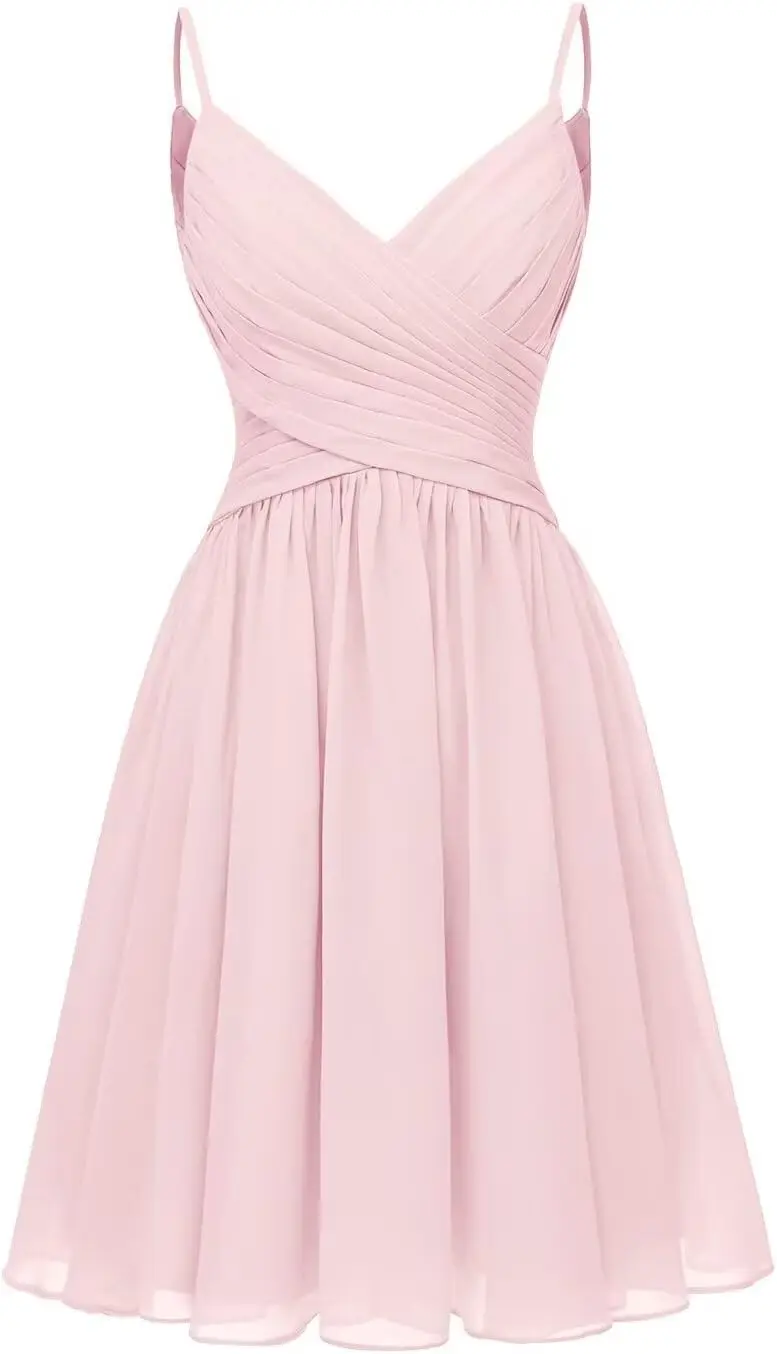 abiti-da-damigella-d'onore-corti-in-chiffon-con-spalline-sottili-da-donna-modello-a-line-con-tasche-per-feste-e-serate