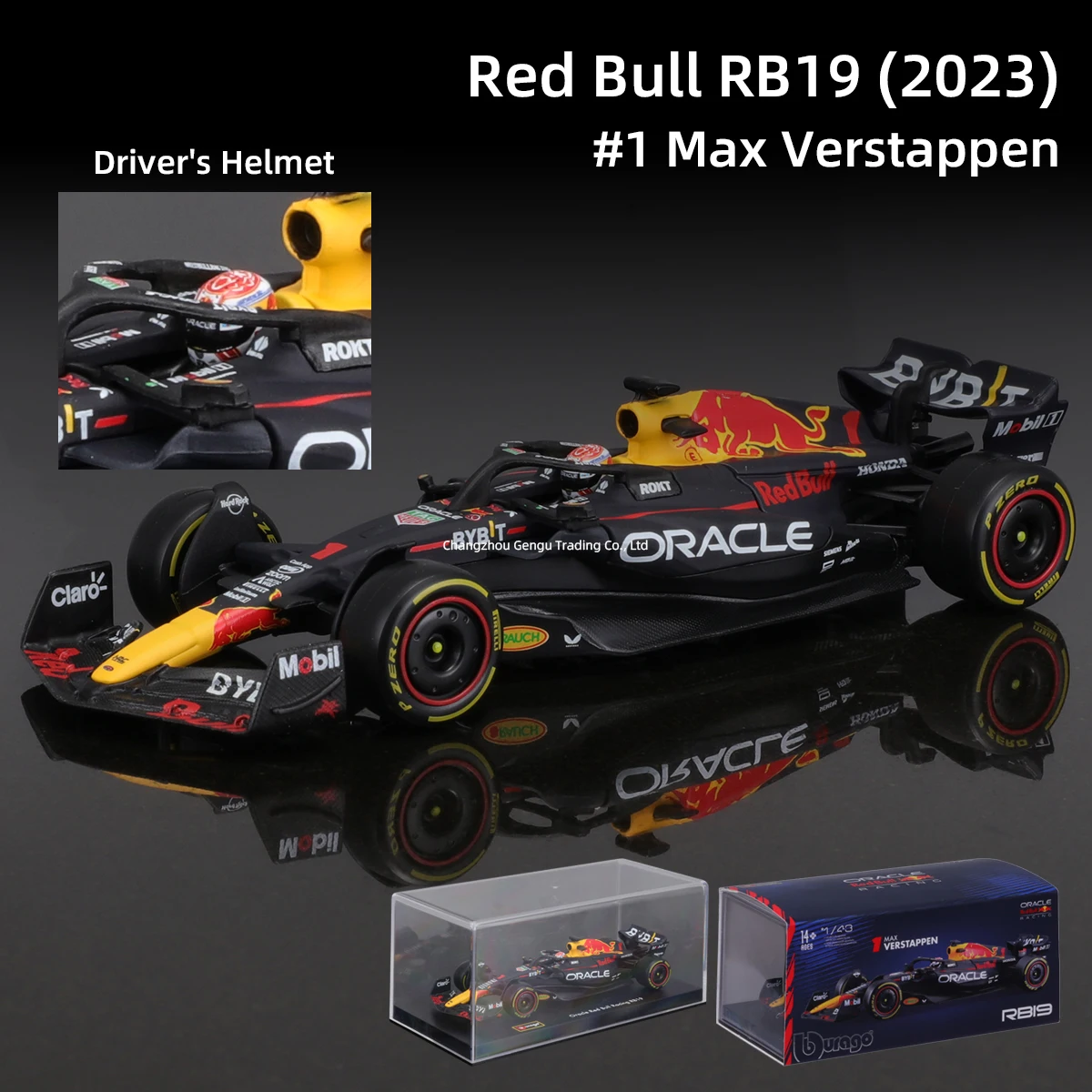 Bburago 1:43 Red Bull 2023 F1 Racing RB19 Die Cast Vehicles Model Formula Racing Car Toys Acrylic Box