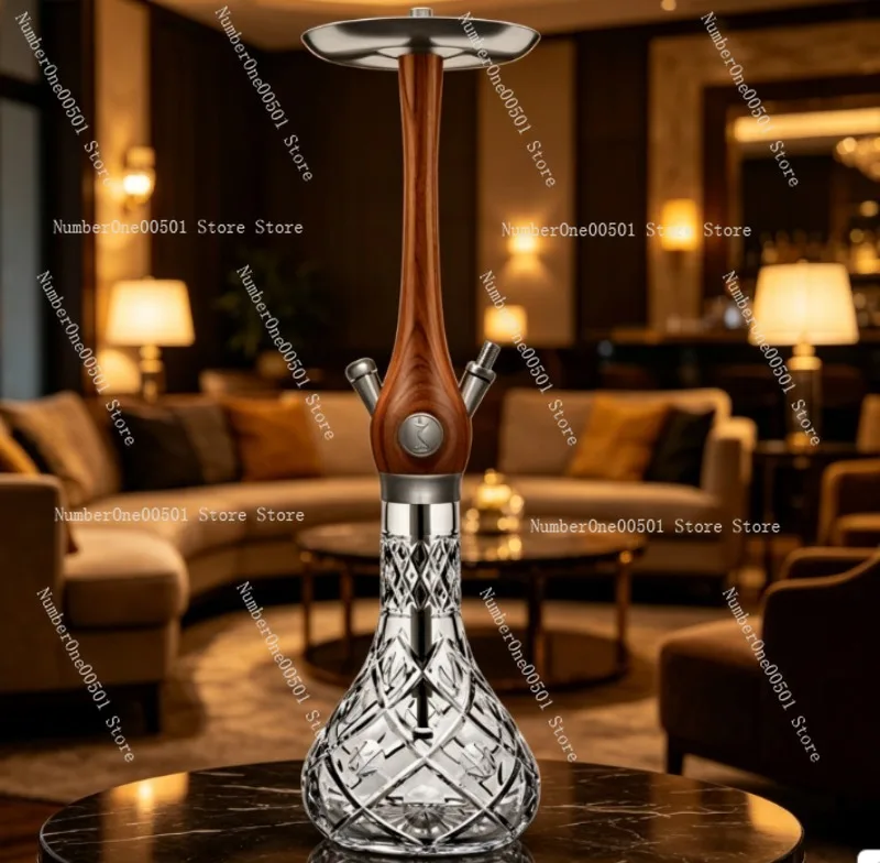 

Russian Premium Wood Stainless Steel Hookah Set for Nightclub Bar Home Gift Box