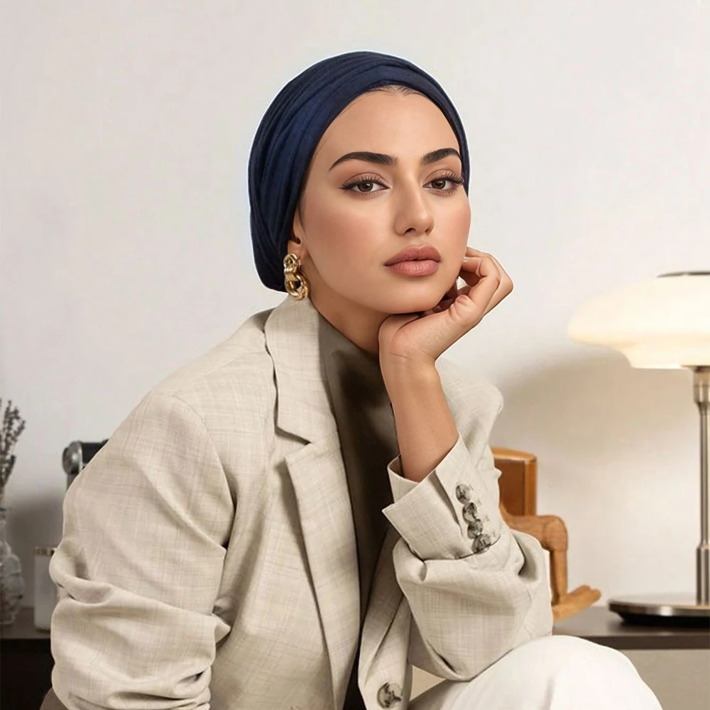 قسط مشروط جيرسي الحجاب الفوري مسلم underscarf قبعات القطن تمتد عمامة قبعة الإسلامية underscarf بونيه الحجاب عقال #6