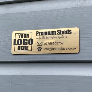 Etiqueta de metal de acero de acero personalizable gratuita placa de identificación de negocios personalizada grabada cualquier nombre de logotipo Nombre de las placas y letreros para el buzón/ puerta 8 Mejores signo comercial personalizado de ventas - №7