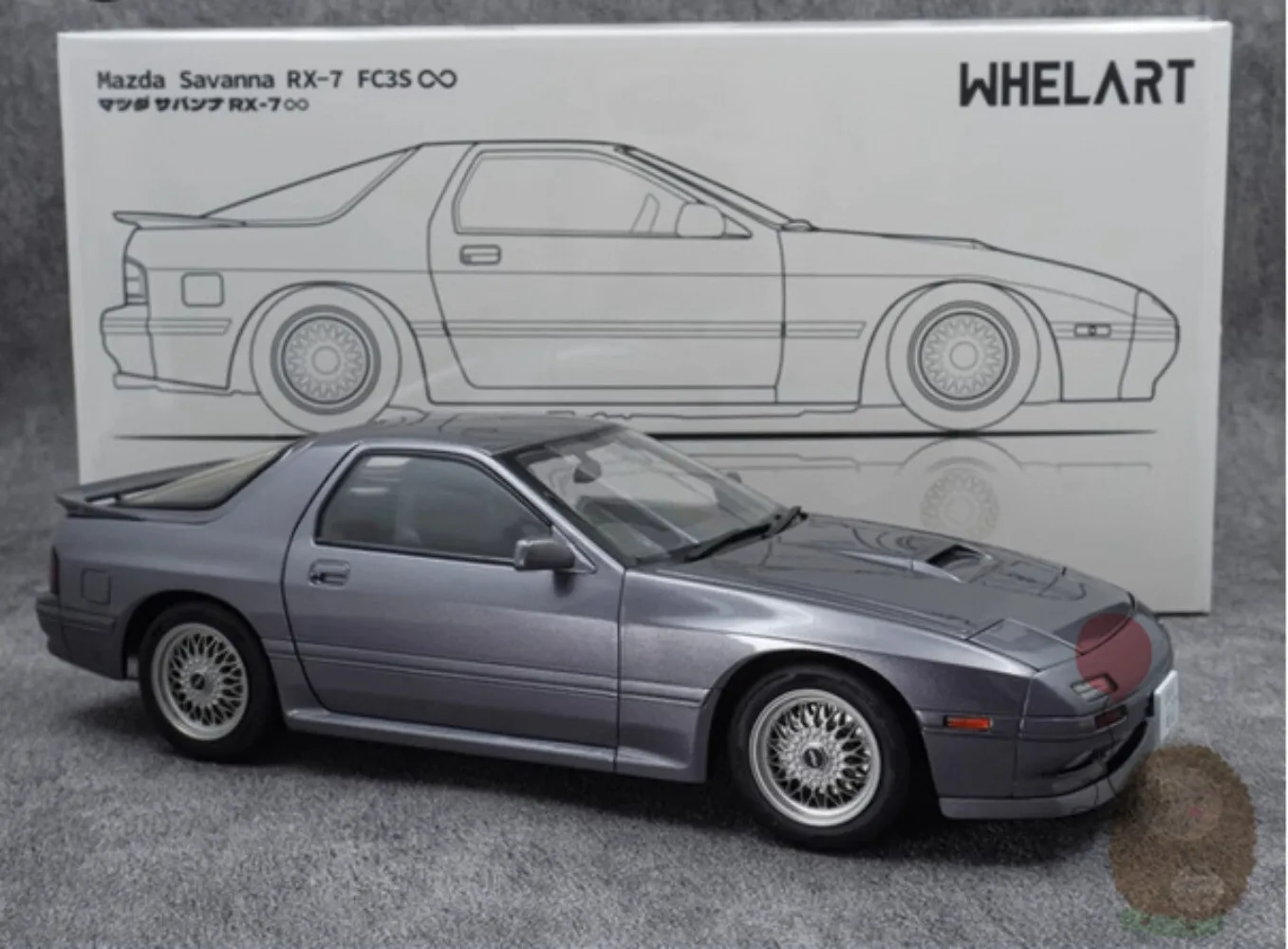 

WHELART 1:18 Mazda RX7 FC3S — коллекционная модель автомобиля из литого металла, игрушка для взрослых, подарок для коллекционеров