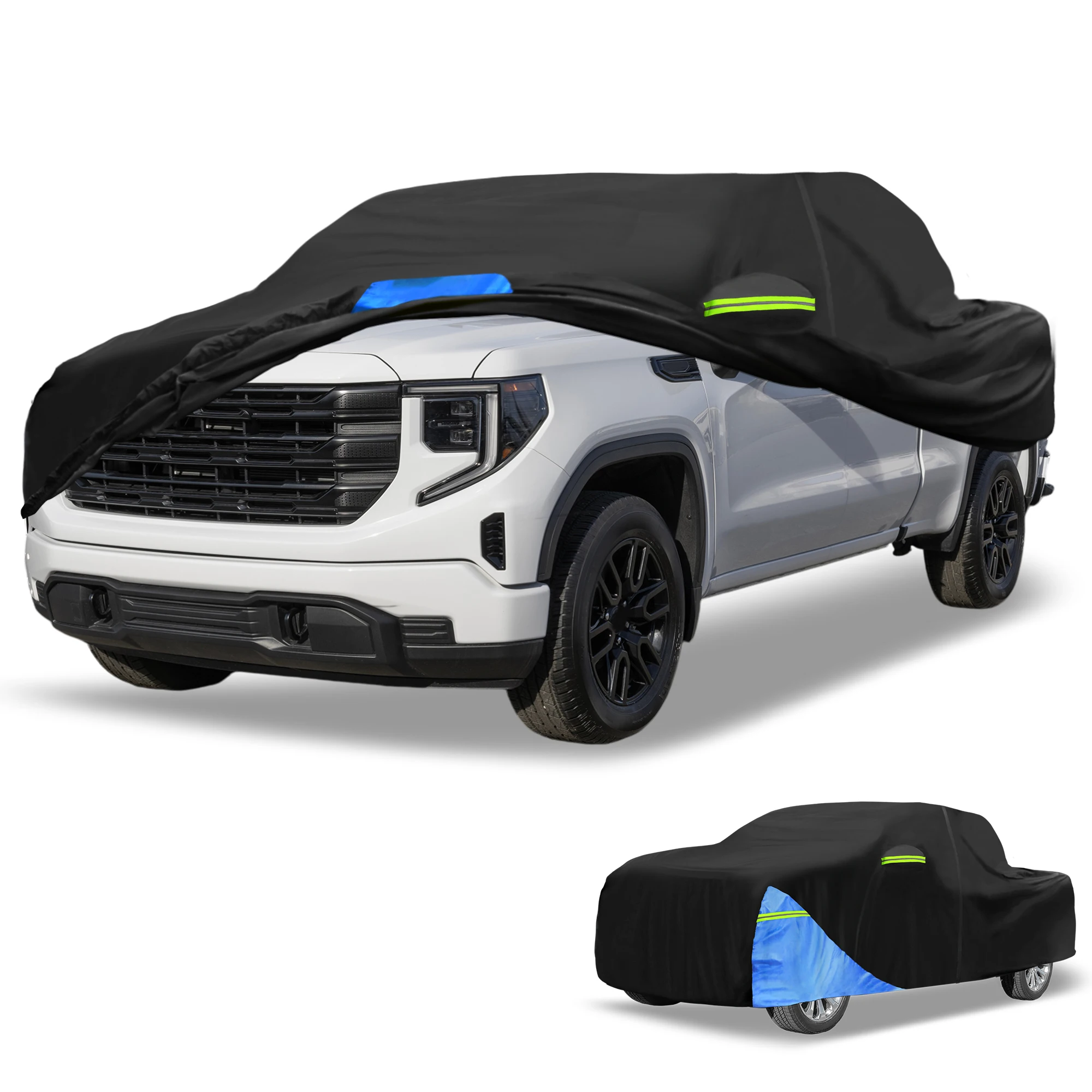 

UXCELL for GMC Sierra Car Outdoor Full Car Cover 210D Oxford Cloth with Door Zipper All Weather Rain Sun Snow Protection