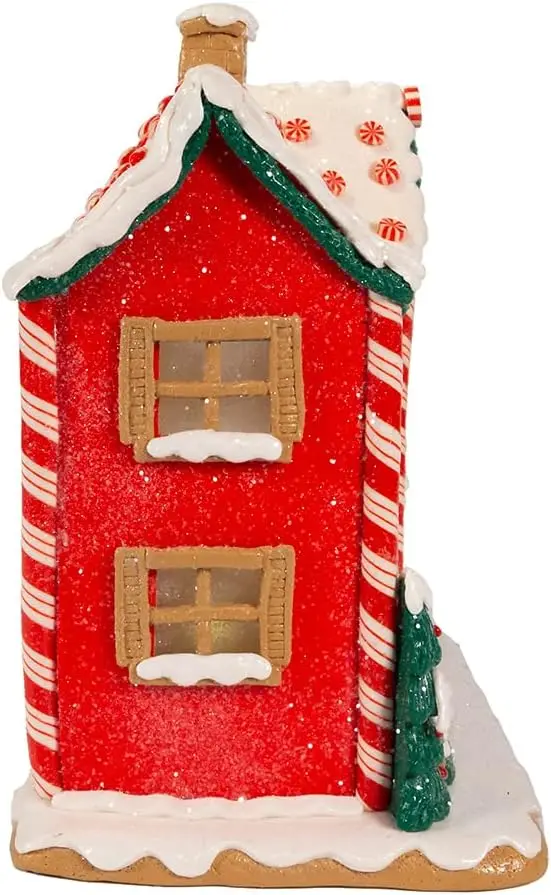 Battery-Operated 9.5-Inch LED Gingerbread House with Music Box