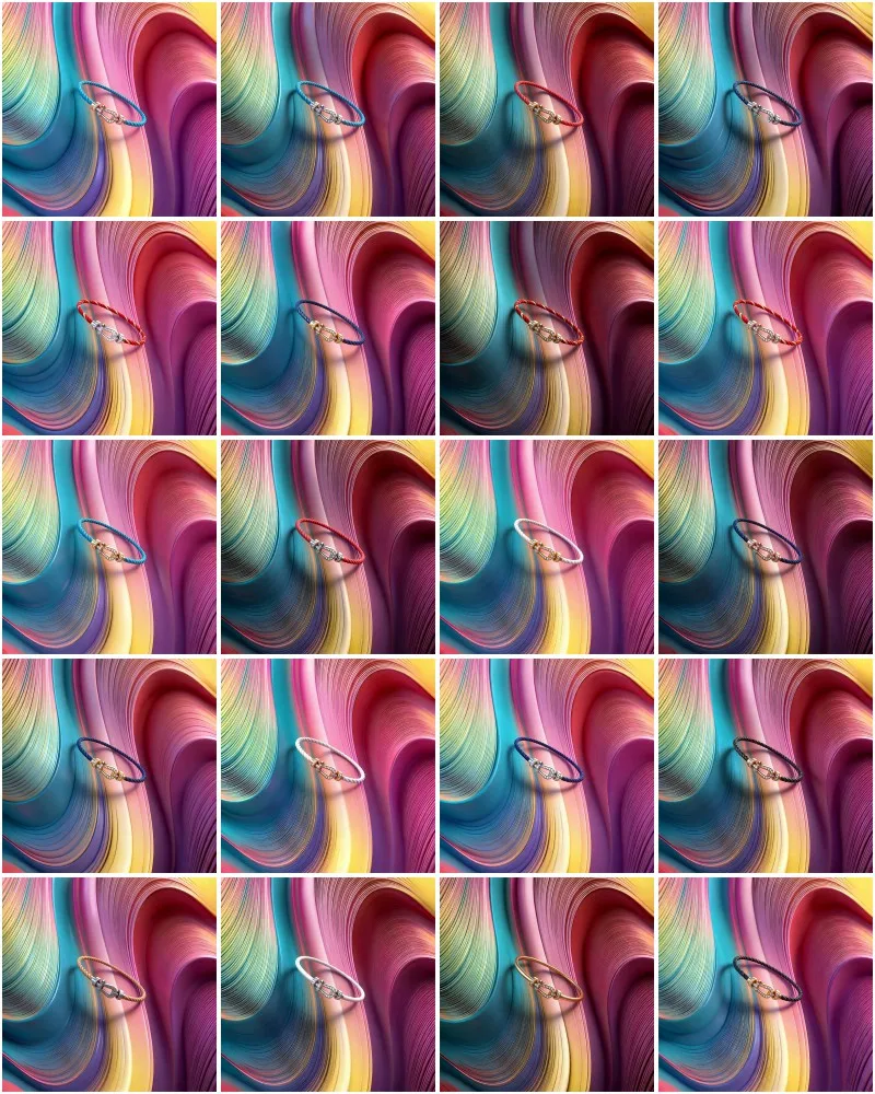 

Красный веревочный браслет из нейлона и нержавеющей стали с пряжкой в форме подковы, 8-секционный браслет