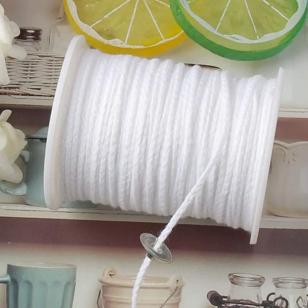 Candle Waxed Thread 61m White Candle Wick Cotton Candle Woven Wick DIY Handmade Candle Making Supplies Craft Rope Spool