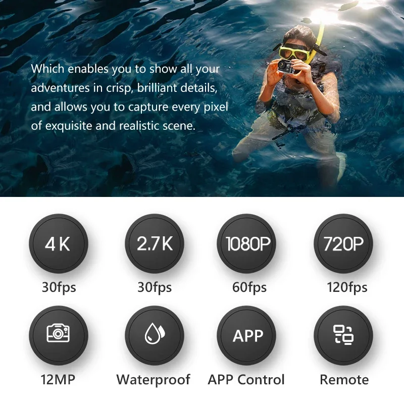 

H9R H9 Action Camera Ultra HD 4K 30fps 1080P 60fps WiFi 2 Inch 170D Underwater Waterproof Helmet Video Recording Sport Cam