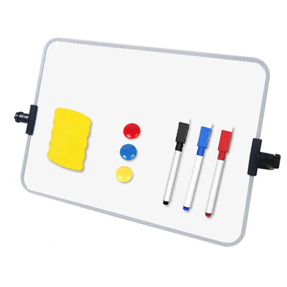 1 Set Magnetisch Whiteboard Met Beugel Pennen Dubbele Zijden Memo Ntation Studenten Docenten Droog Wissen White Board School