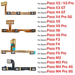 New Power On Off Button sound volume Flex Cable For Xiaomi Poco F3 F4 F5 M3 M4 X3 X4 X5 X6 Pro 4G 5G GT