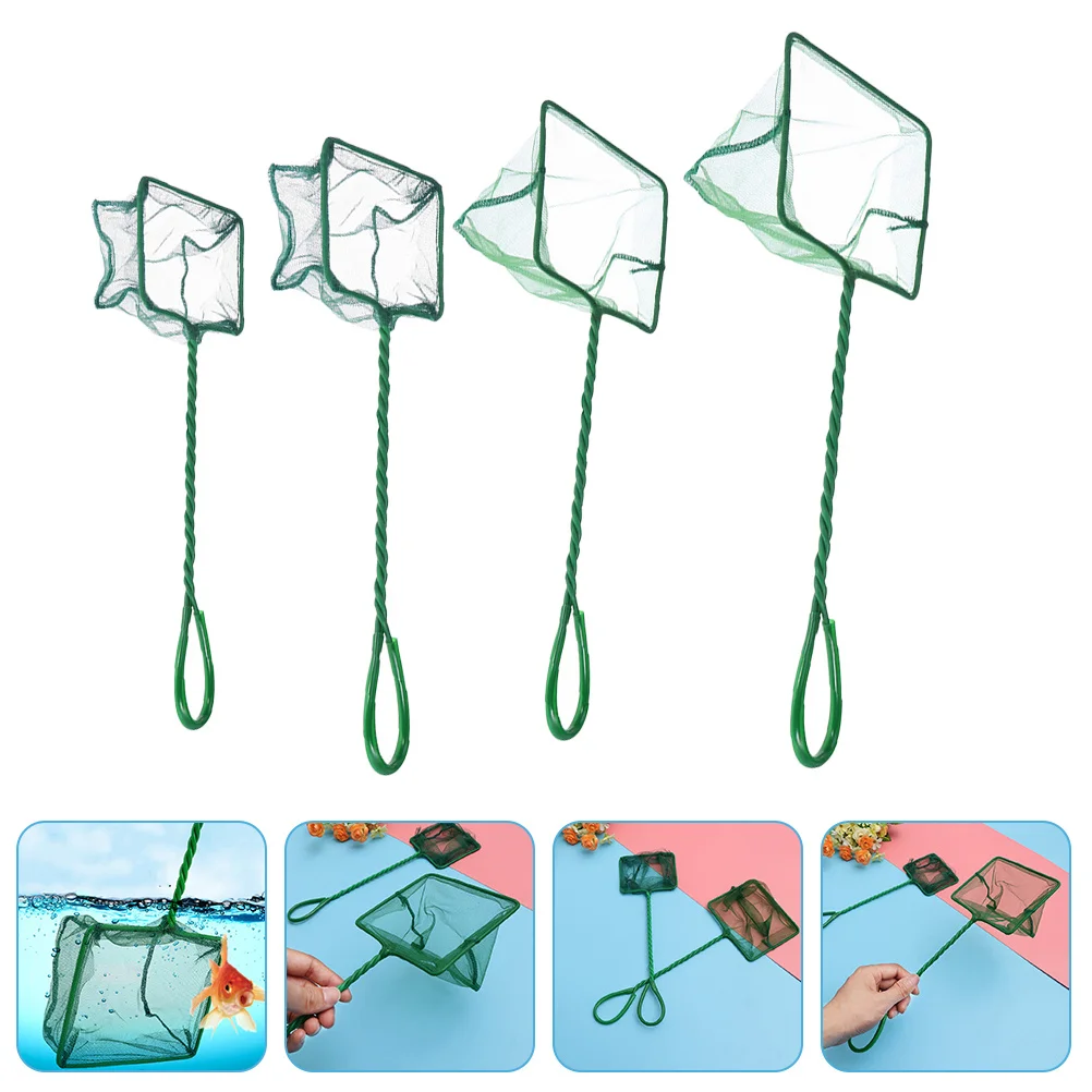 4 Uds redes de pesca profesionales fácil de usar para peces grandes carpa barco malla de pesca herramienta de red de mano verde