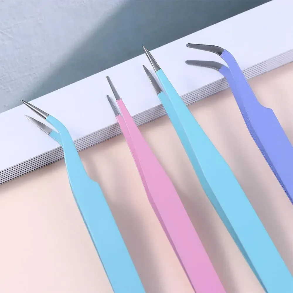 1pcs Cute Macaron Color Tweezers Stainless Steel Tape Sticker Tool Accessorise Journal Notebook Practical Portable Tweezers