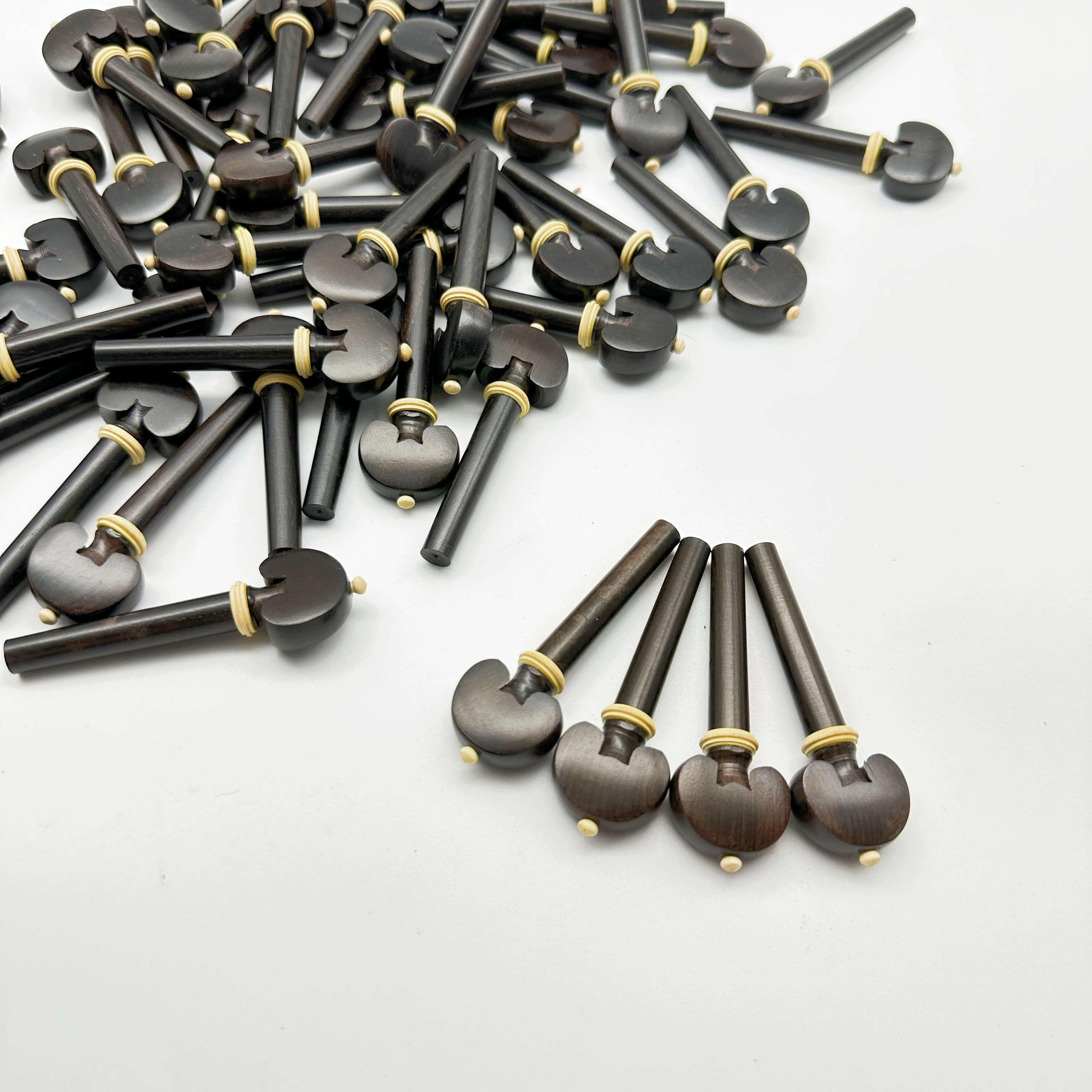 20pcs Natural Ebony Violin Pegs Pins Inlay Boxwood,4/4 Full Size Violin String Tuning Keys Winder,violin parts accessories