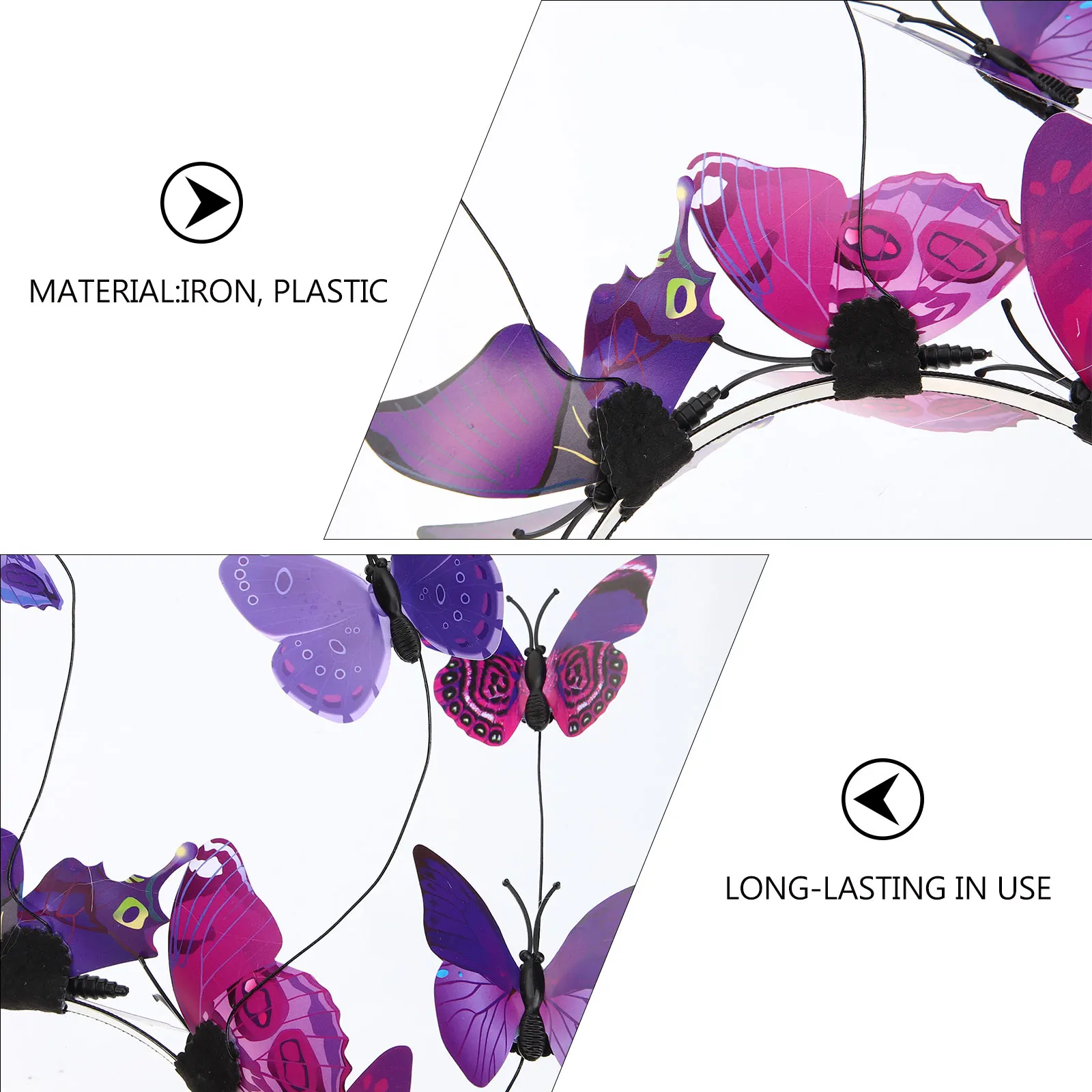 

Butterfly Headband Purple Hair Accessories Women Party Wedding Fascinator Headpieces Tea Headdress Hoop Elegant Daily Outfits