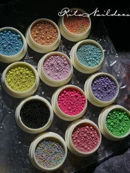 Macaron Color 3D Steel Ball Stud Accessories Flower Stud Charm Resin Flower Stud Design Metal Caviar bead Stud DIY Decoration fo