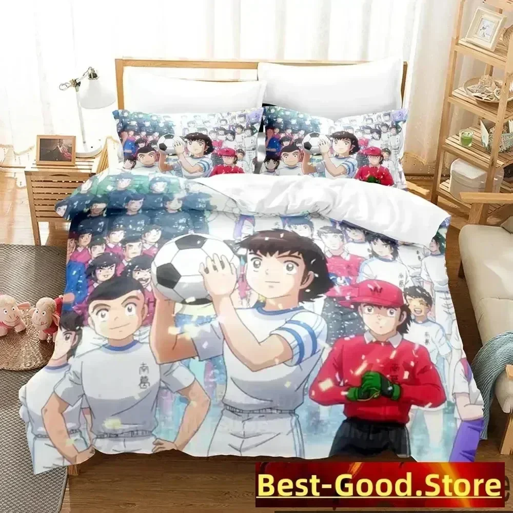 3D Print Captain Tsubasa Anime Printed Bed Set Duvet Cover Pillowcase Bedding Set Linen Sheet Quilt Cover Full Queen King Size