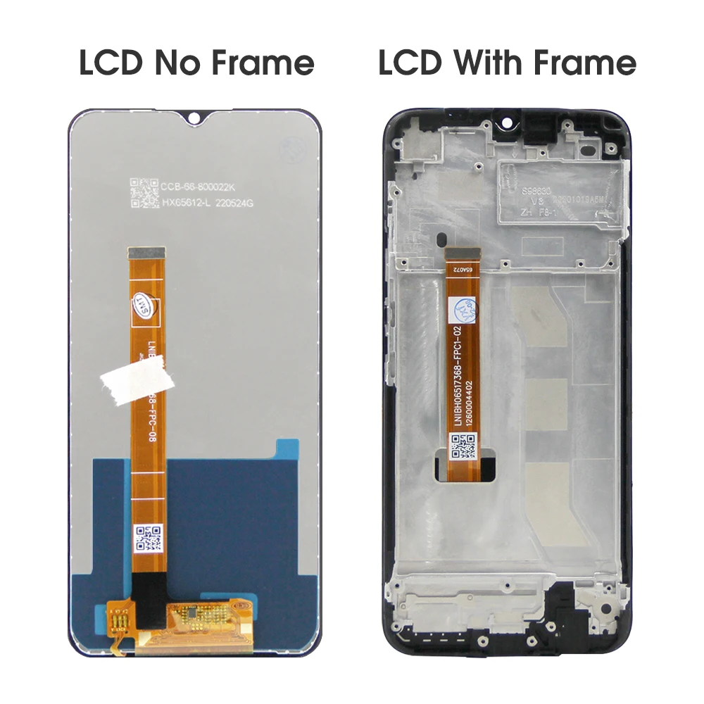 C11 2020 RMX2185 Screen Replacement, for Oppo Realme C12 C15 RMX2189 RMX2180 Lcd Display Digital Touch Screen with Frame