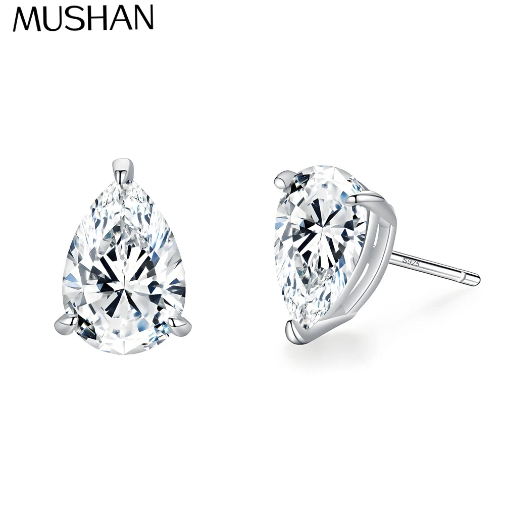 

MuShan Brand Jewelry 925 Sterling Silver Earrings Bohemian Moissanite Diamond Casual for Friend Platinum Plated MST Patent
