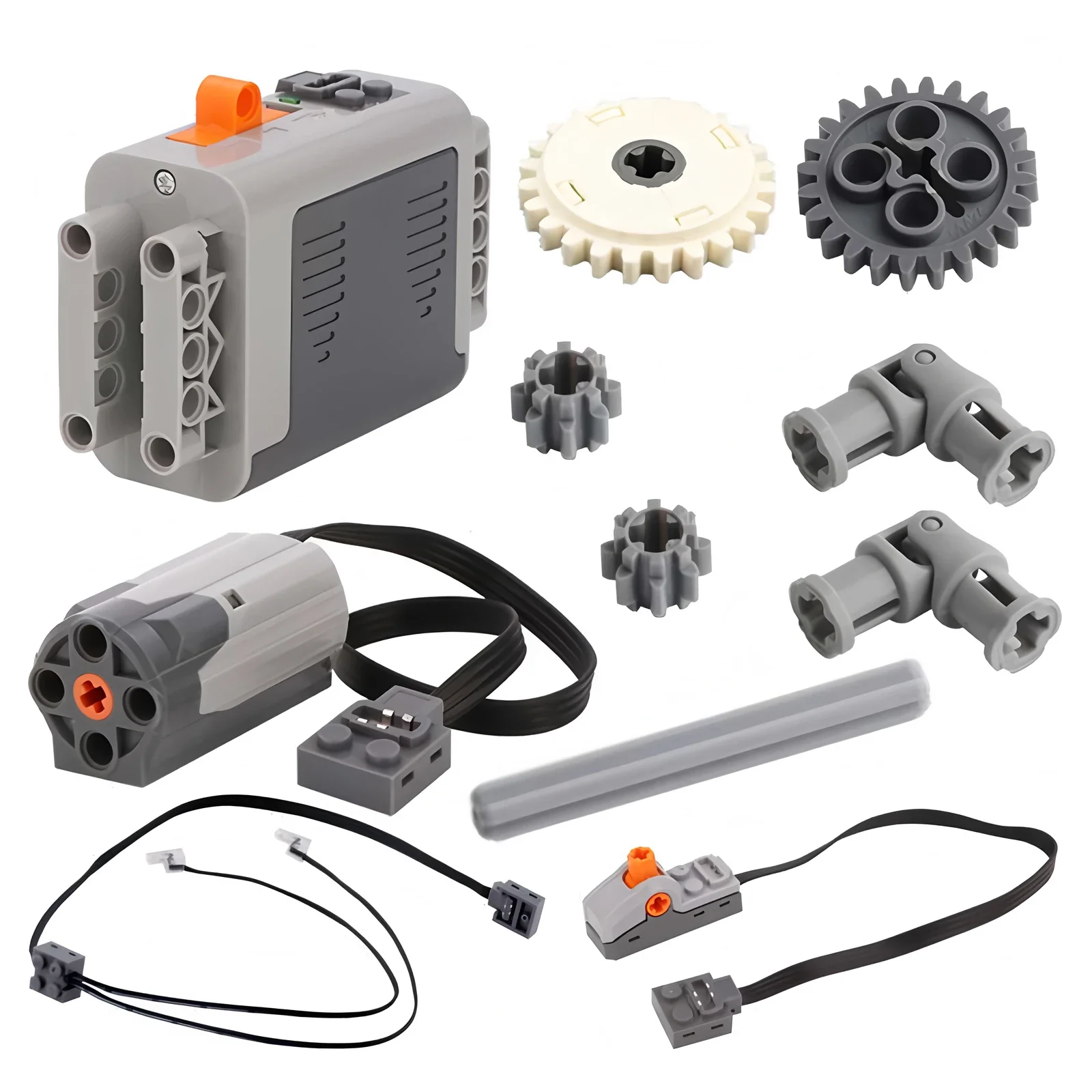 Universal Bausteine Motorisiertes Set mit DC Motor Getriebe Schalter LEDs für RC Auto Modelle DIY Engineering Spielzeug