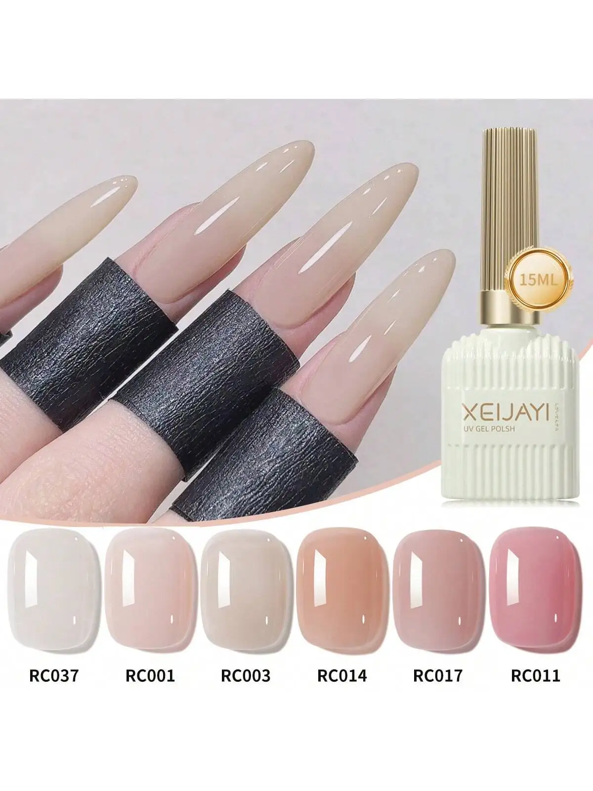 

6Pcs 15ML Ice Pink Gel Nail Polish Set, Summer Popular Color Gel Varnish Nail Kit, Soak Off UV/LED Gel Polish For Home Salon