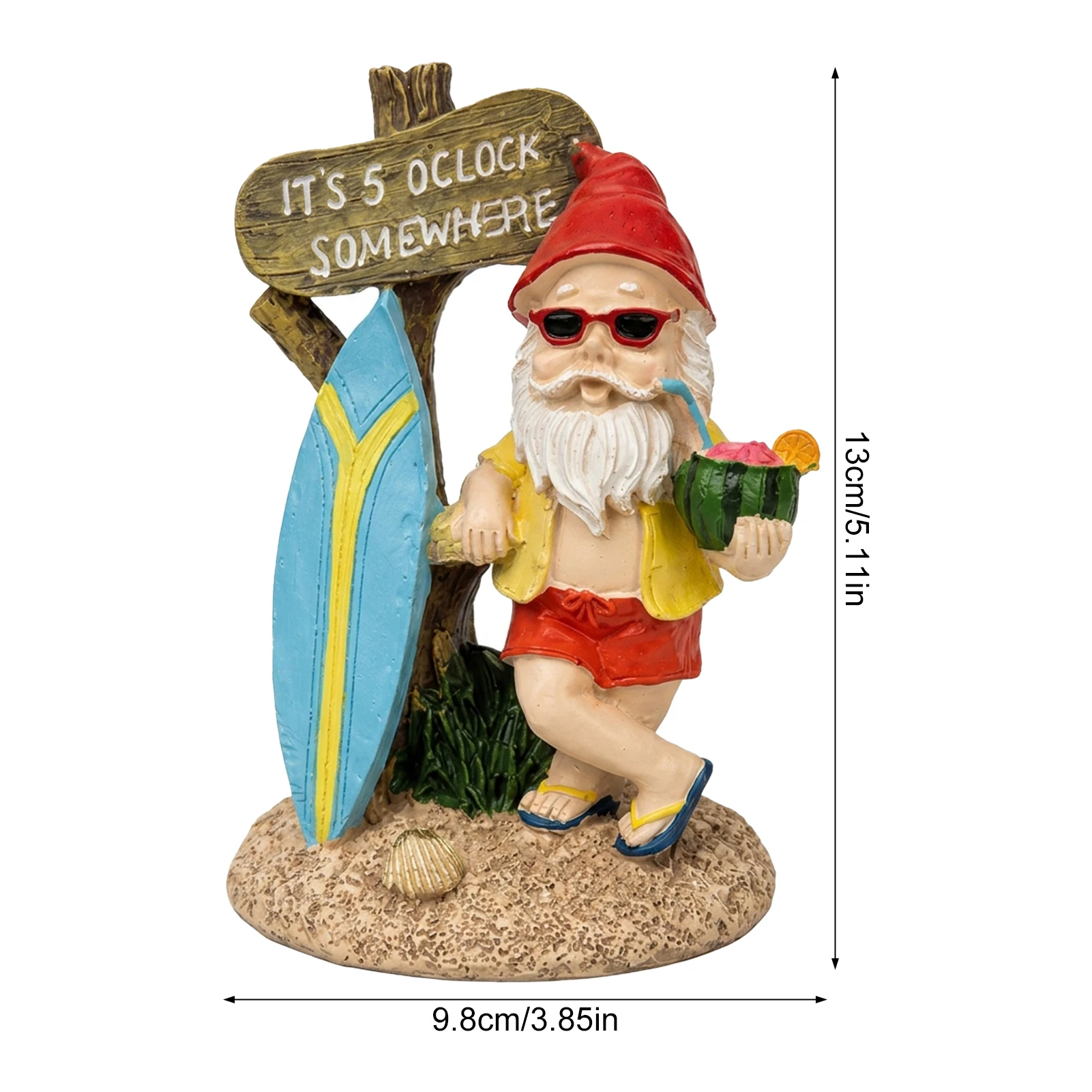 Weatherproof Resin Gnome Statue for Garden Yard Lawn Decor White Beard Dwarf Ornament UV Resistant Fairy Tale Figurine