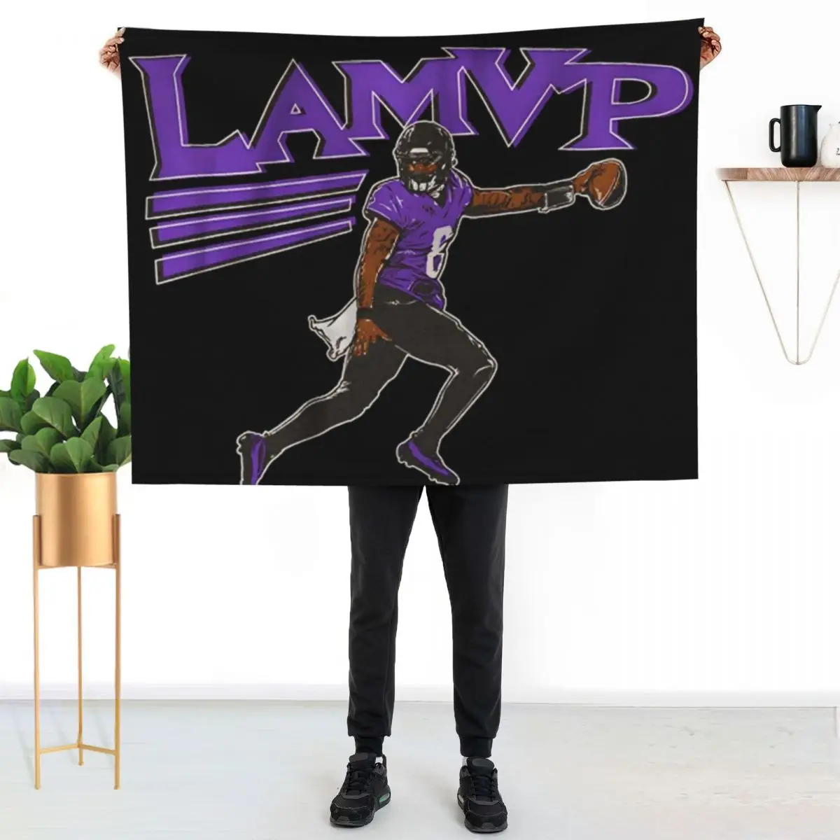 Lamar Jackson MVP Throw Blanket funny gift Hairys Single Decoratives Luxury Thicken Bed Fashionable Blankets