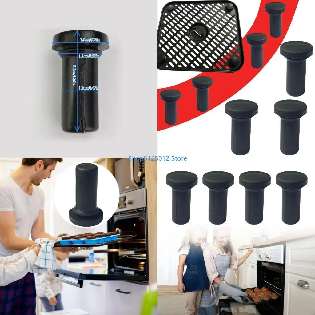 G8TC Scratch Support Legs for Air Fryers Easy To Attach and Detach Kitchen Appliance Silicone Baking Tray Feet