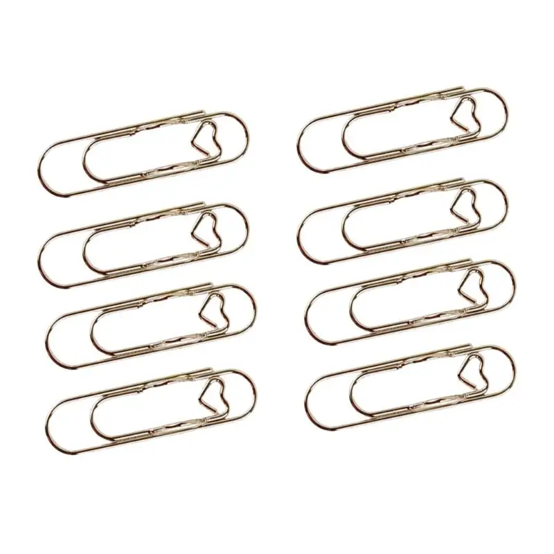 

Y1UB Elegant Heart Paper Clips Set of 8 Pieces Carbon Steel Colorful Pen Fastener Perfect For Office Supplies And Gifts