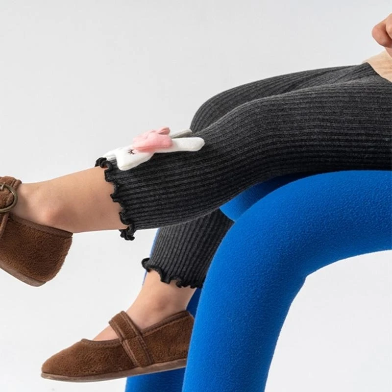 

J15U Теплые леггинсы для малышей от 0 до 4 лет, колготки с эластичными рюшами и эластичными штанами