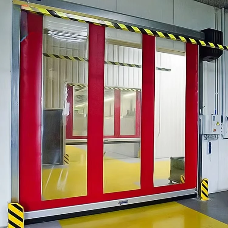 PVC Fabric Industrial High Speed Full Transparent Plastic Doors/High Speed Warehouse Entry Door