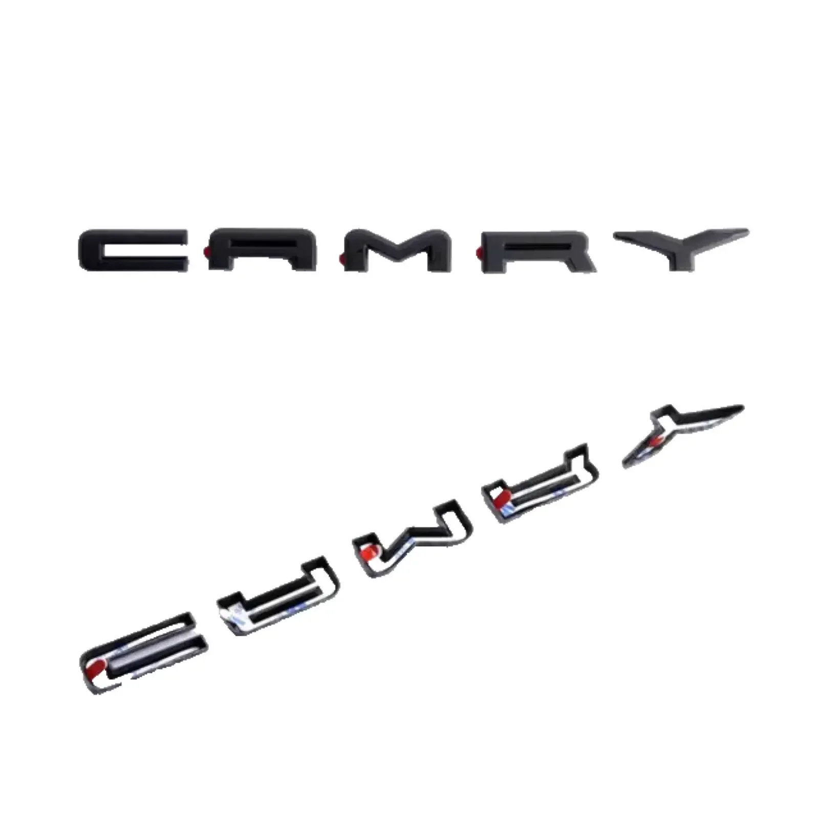 4pcs ABS covering car logo black suitcase trunk sign sticker for Toyota 2018-2024 Camry SE AWD:PT948-03191-02 car accesorios view 4