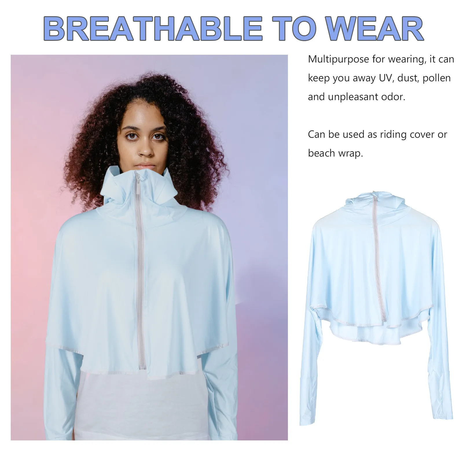 

Женская солнцезащитная одежда: дышащий топ с капюшоном для защиты от солнца, для занятий спортом на открытом воздухе, пляжа, путешествий, велоспорта