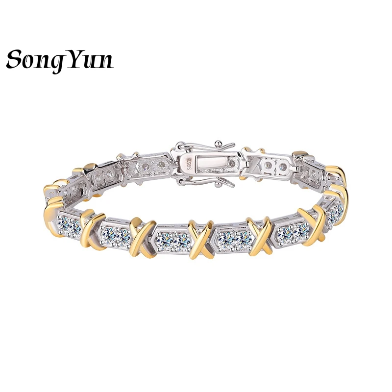 

SONGYUN Jewelry 925 Sterling Silver Bracelet Bangle Charm HCD Gemstones Best Friend Gift Luxury Jewelry Women Bracelets Jewelry