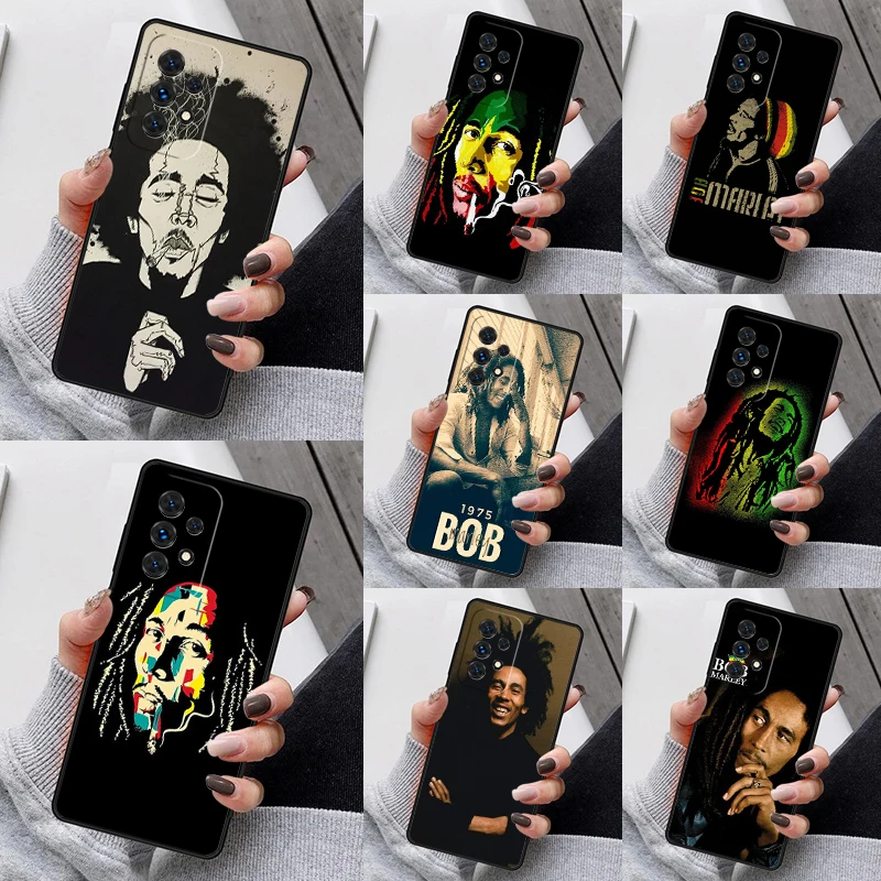 Reggae Bob Marley Phone Case For Samsung Galaxy S23 S21 S20 FE S24 S22 Ultra Note20 S10 S9 S8 Plus A40 A52 A12 A13 A53