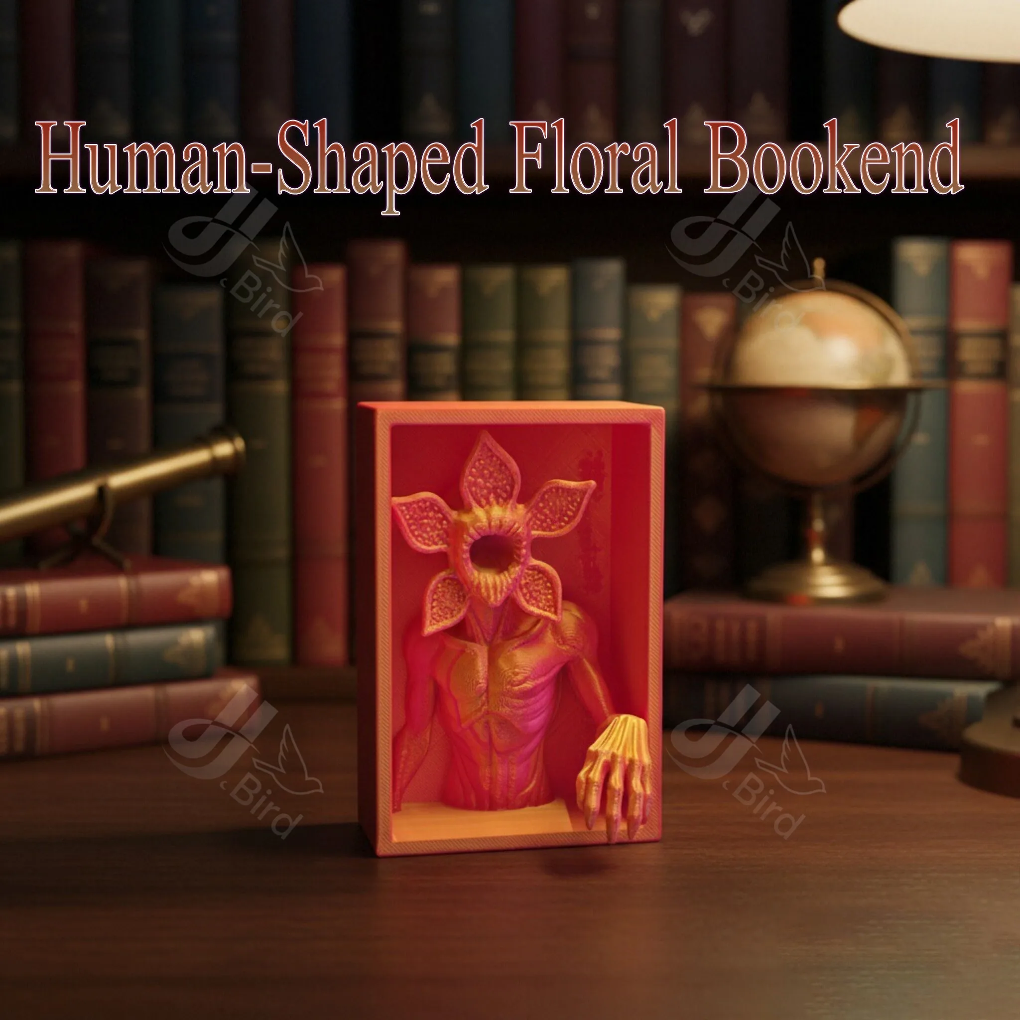 1Pcs-Human-Shaped Floral Bookend ornament, Creative design is suitable for book files, no need to answer electricity