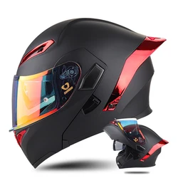 Capacete da motocicleta com lente dupla, rosto cheio, resistente ao desgaste, proteção de cabeça, antiderrapante, respirável Motocross Kask