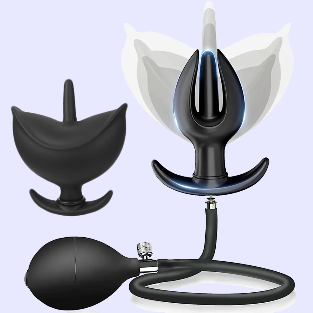 Expansor Anal expandible tapón Anal inflable entrenamiento de Enema de gran tamaño tapón Anal dilatador de trasero juguete sexual de próstata para hombres y mujeres