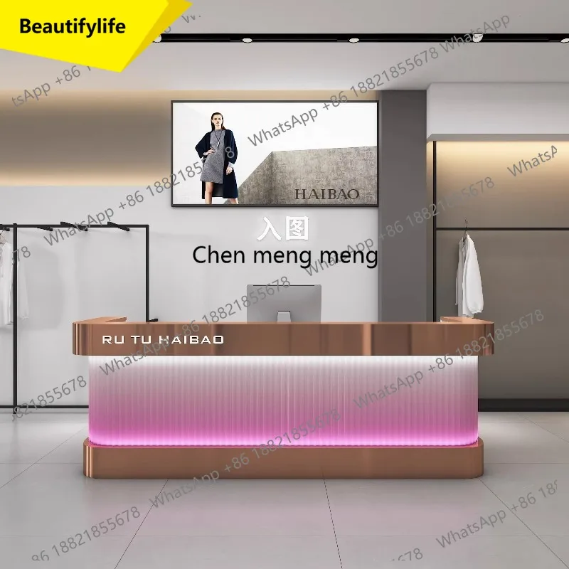 

Стойка ресепшн X188 Deep Storage для отелей и бизнеса, роскошная современная U-образная стойка ресепшн, мебель для приемных зон