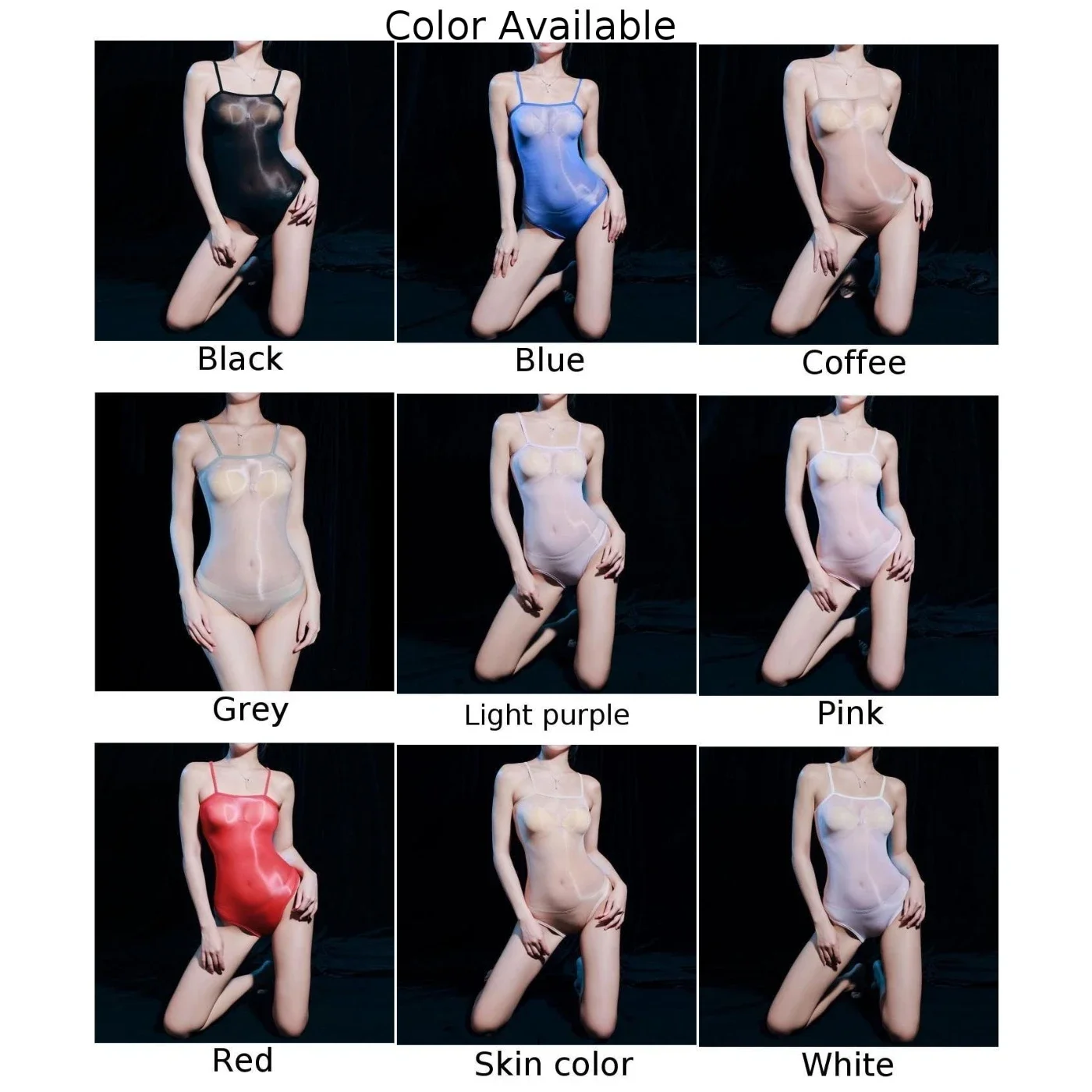 ชุดบอดี้สูทน้ำมันเงาวาวสำหรับผู้หญิงชุดชั้นในรัดรูปซีทรูแบบแนบเนื้อ