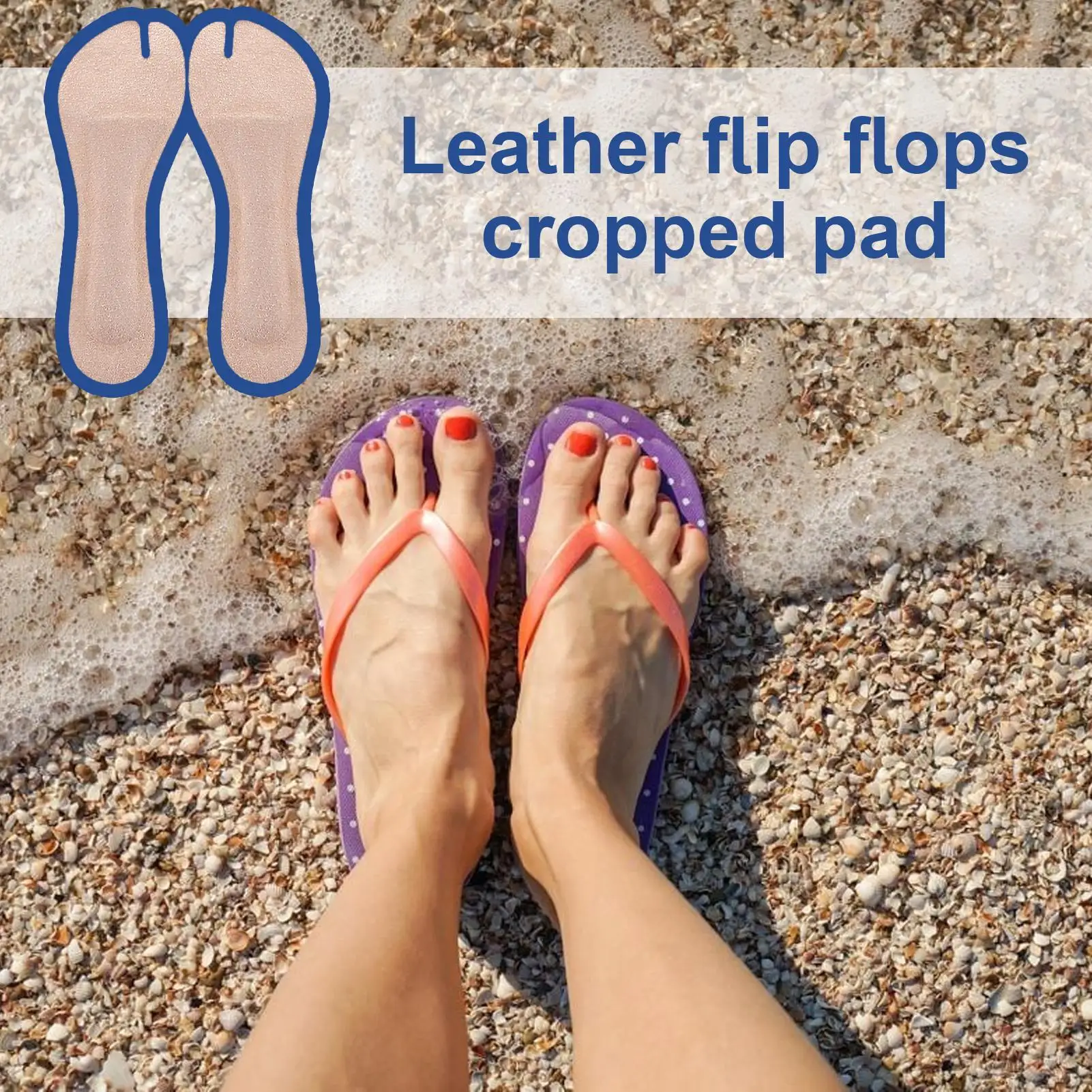 Plantillas para sandalias tipo Tanga, plantillas con cojín de soporte para arco, protectores adhesivos para acolchado del dedo del pie, almohadillas cortables para el antepié para zapatillas, sandalias