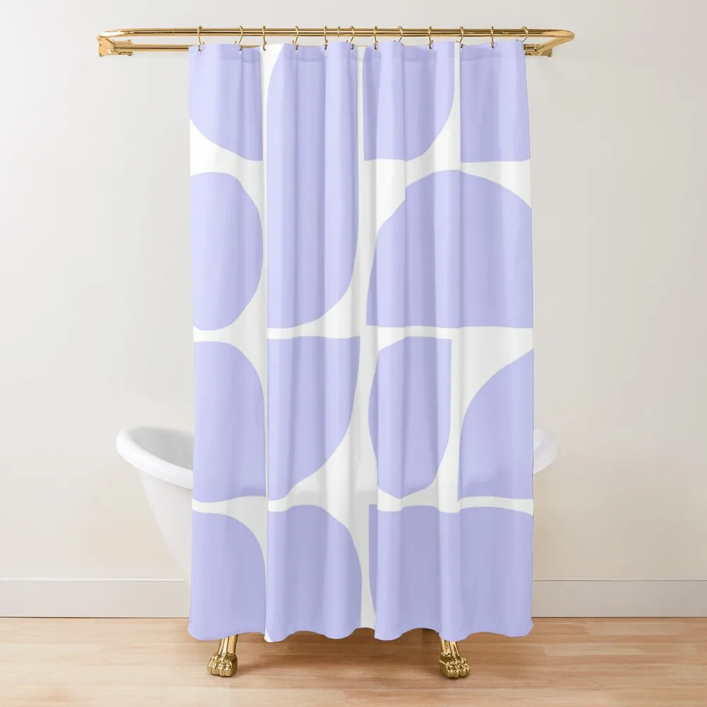 

Minimal Geometric Shapes 05 Abstract Art Mid Century Bauhaus Inspired Lavender Blue Shower Curtain Window Funny Shower Curtain