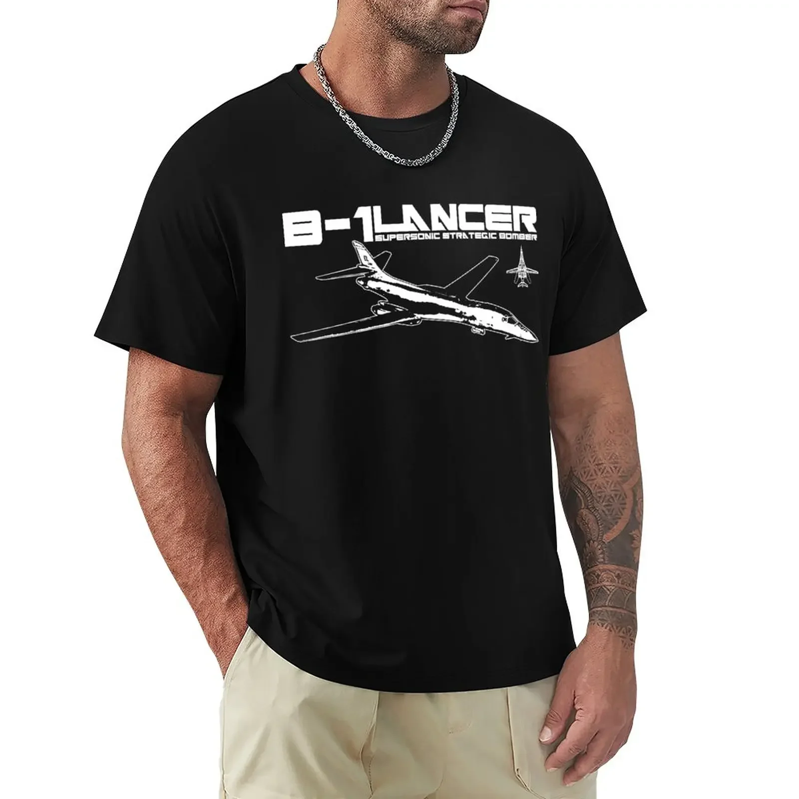 B-1 Lancer T-Shirt oversized vintage black t shirts for men