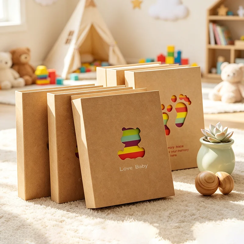 Kraft paper album, laminated pockets for 100 4×6