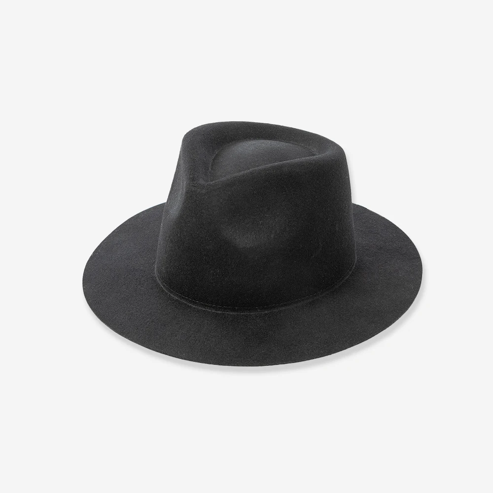 100% Australia Wool Fedora Hat Short Brim Wool Felt Hat Diamond Crown Felt Hat