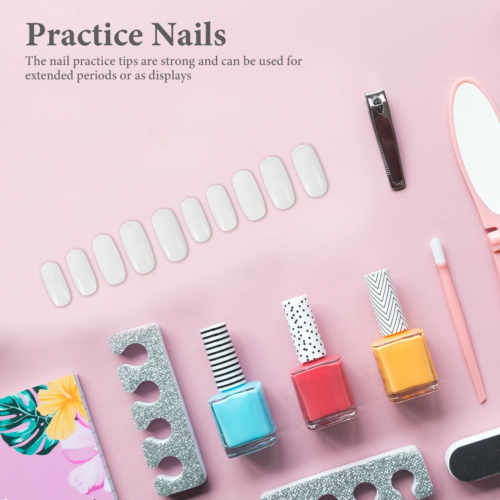 

100 pcs Practice Tips Smooth Surface Long Lasting Art Fake Tips Color Sample Sticks Nail Accessories Nail Art Training Tools