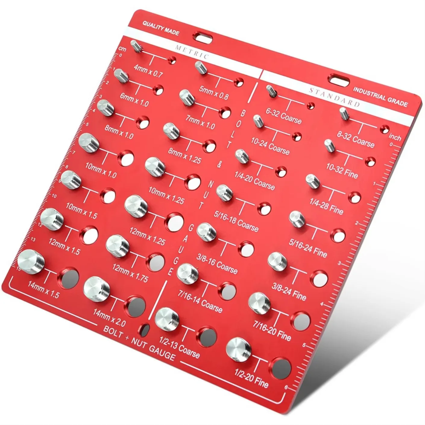 

28 tooth hole bolt gauge, nut thread inspector, metric and imperial screw measurement gauge, batch inspection tool