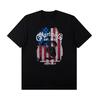 Martin America's Martin Folk Guitar Surrounding T-shirt Short Sleeve Band Guitarist Practice Oversize Men's and Women's T-shirts